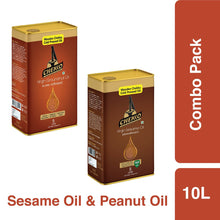 Load image into Gallery viewer, 10 Liter Combo Pack | Chekko Cold pressed virgin sesame oil &amp; Peanut Oil
